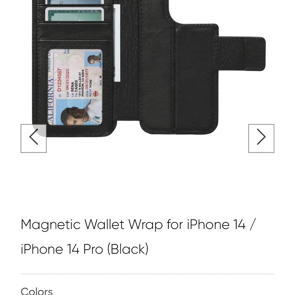 Sena Magnetic Wallet Wrap for iPhone 14 / iPhone 14 Pro (Black)
